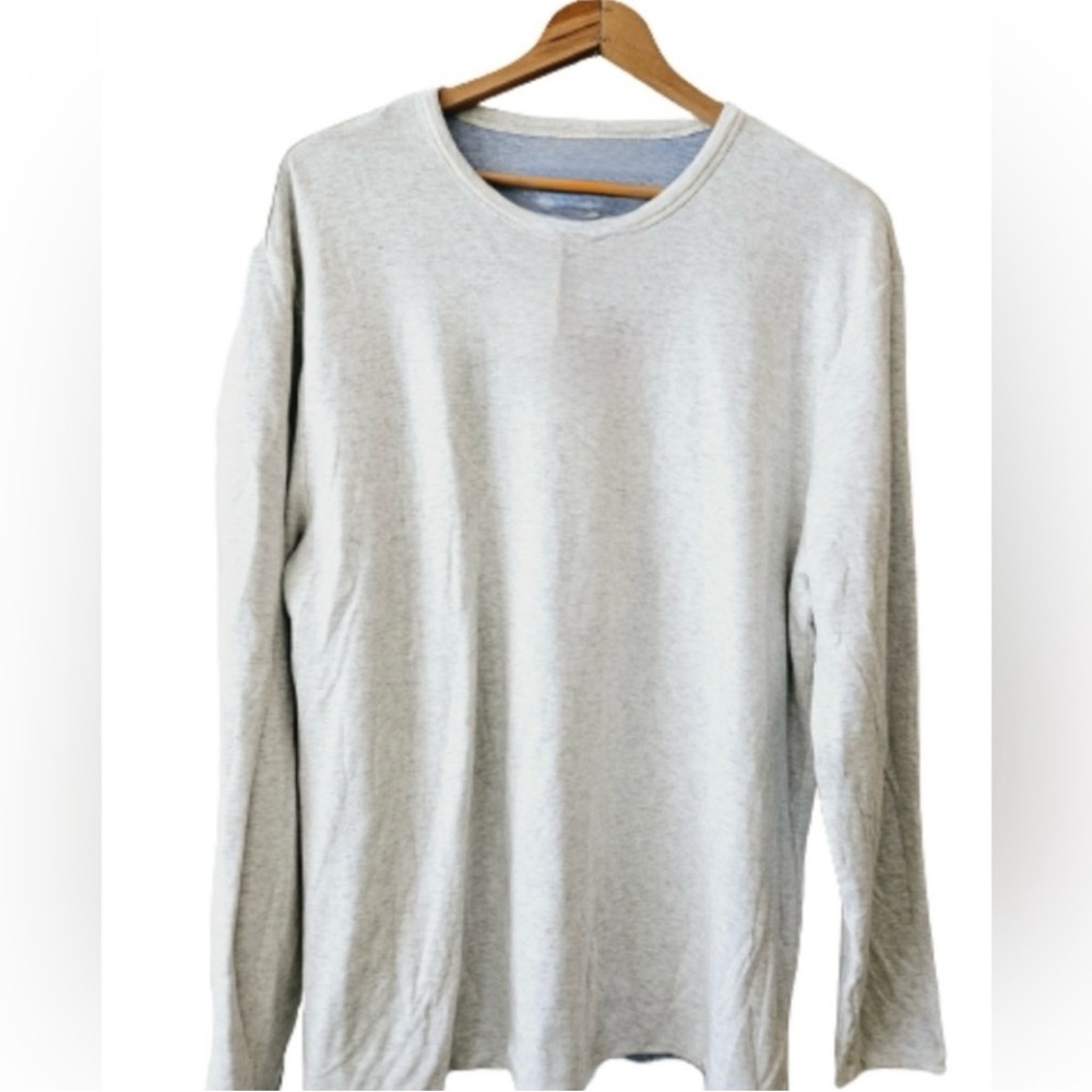 Pristine FAHERTY cloud reversible crew in ivory heather/light blue heather XXL - Picture 13 of 14